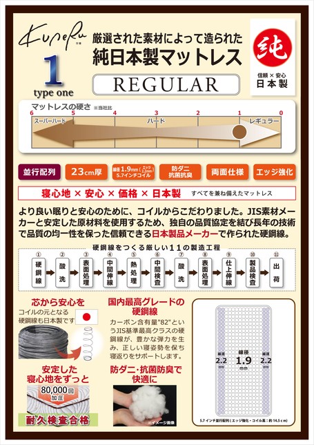 日本製マットレス 空寝(クーネル)